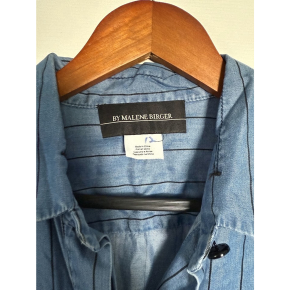 By Malene Birger Womens Denim Button Down black stripes Size 36 Small - Picture 5 of 9